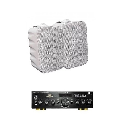 AMPLIFICADOR AC AMP50 + Altavoces Sono 104 blanco 