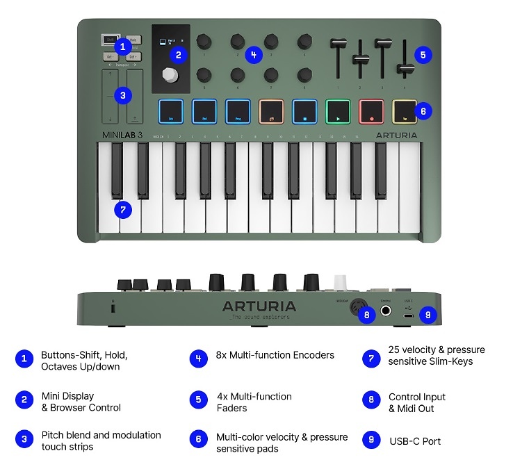 Arturia MiniLab 3 Mint 