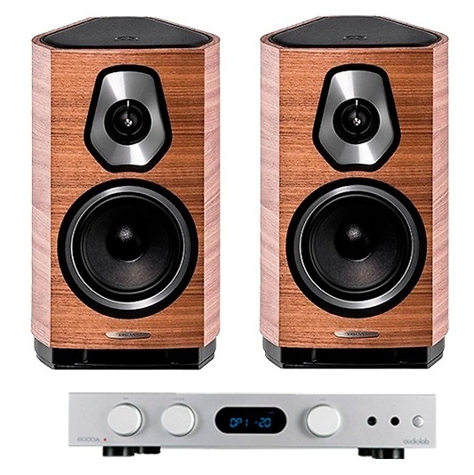 Audiolab 6000A PLAY + Sonetto I silver/nogal 