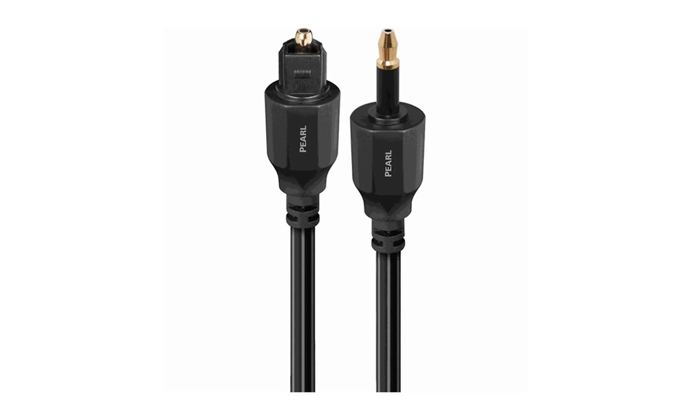 Pearl Optical Mini, cable de audio digital | Terminaciones 3.5 Mini - Full Size | Cable óptico S / PDIF con conectores macho Toslink | Pearl Optical Mini, cable de audio digital | Terminaciones 3.5 Mini - Full Size | Cable óptico S / PDIF con conectores macho Toslink |