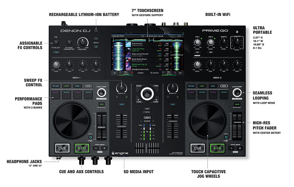 Denon Dj Prime Go Controlador DJ Denon Prime Go