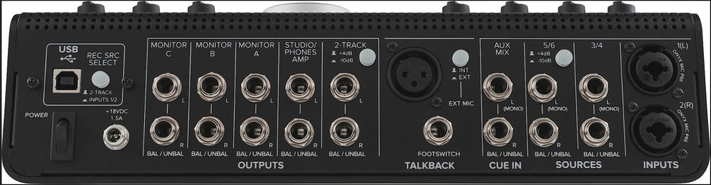 Mackie Big Knob Studio+ Mackie Big Knob Studio+ conexiones traseras