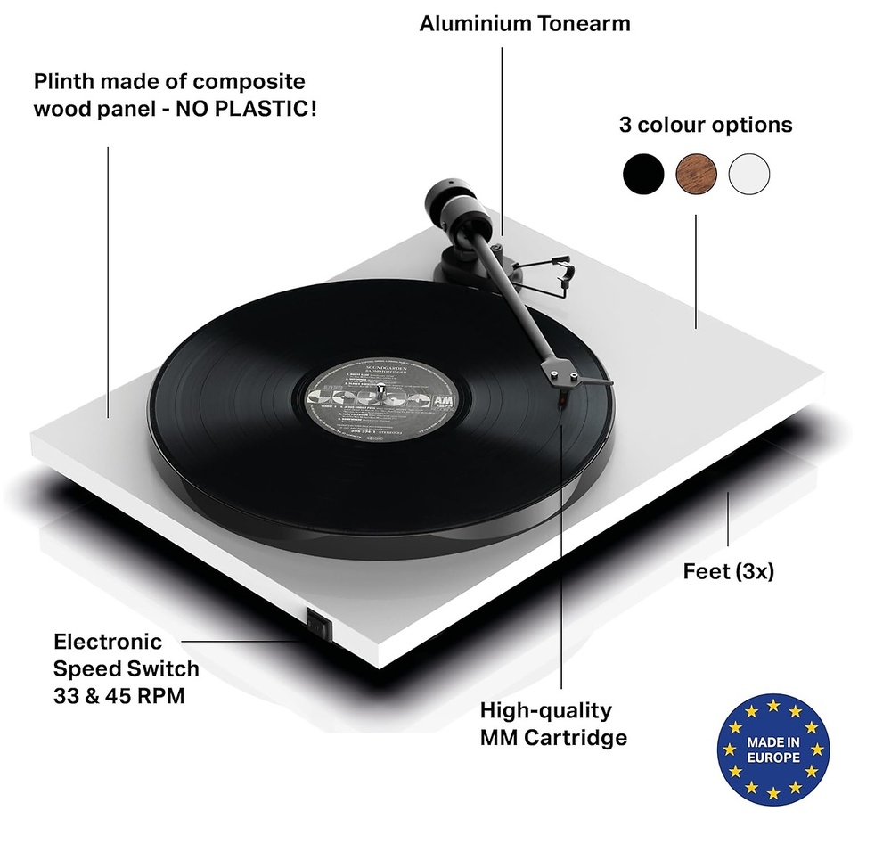 Pro-Ject E1 Phono + AT3600L blanco 