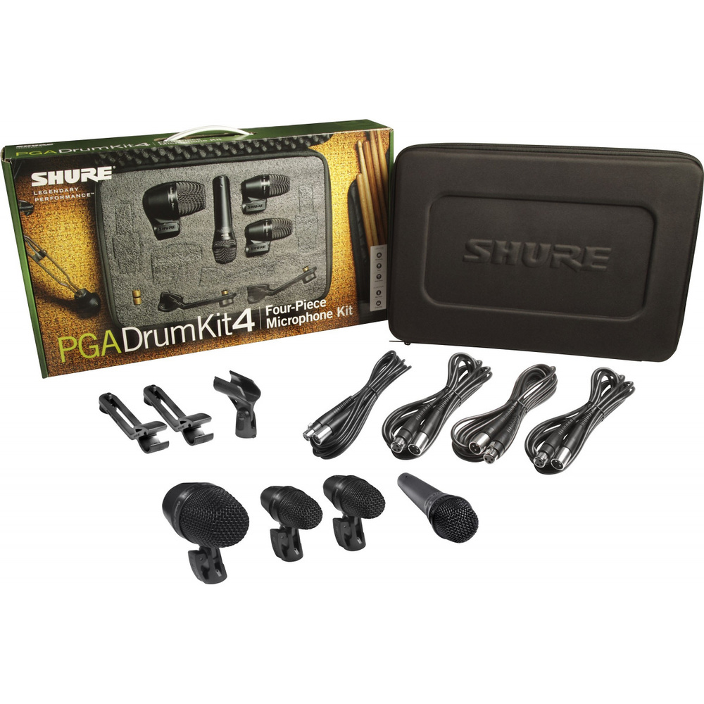 Shure PGA DRUMKIT4 PGA DRUMKIT4 :Kit micrófonos para bateria incluye 1xPGA52 1xPGA57 2xPGA56