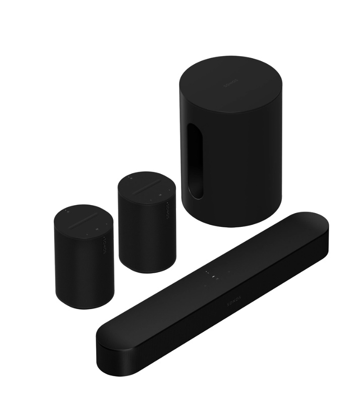 SONOS BEAM MK2 + Sub Mini + 2 Era 100 negro 