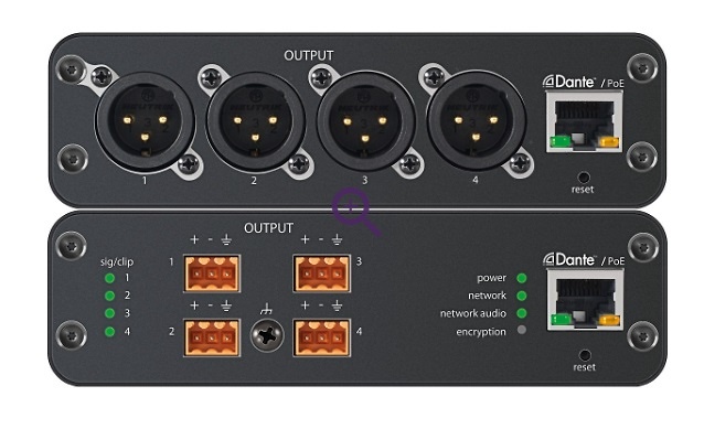 Interface de Audio de DANTE a 4 canales analógicos Shure ANI4OUT-XLR Interface de Audio de DANTE a 4 canales analógicos Shure ANI4OUT-XLR