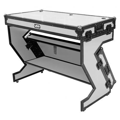 UDG U91072 -ULTIMATE FLIGHT CASE PORTABLE Z-STYLE DJ TABLE PLUS blanco 